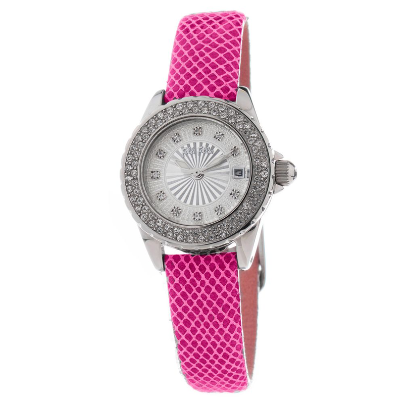 Multicolor leather dress watch-null