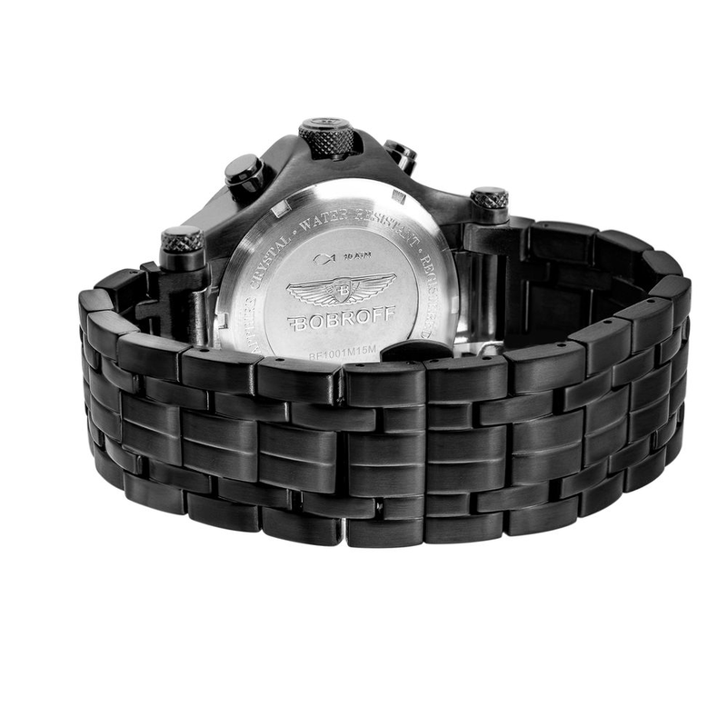Black stainless steel dress watch-null
