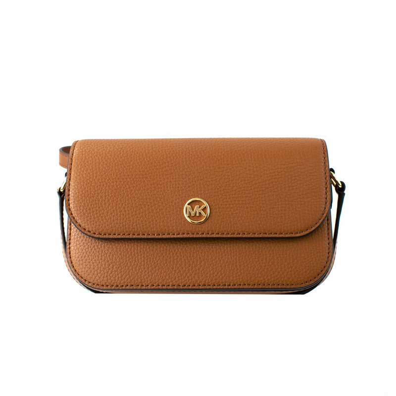 Brown leather crossbody bag-null