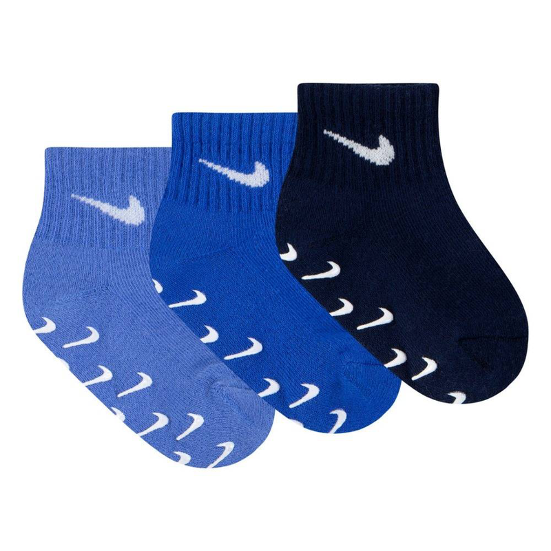 Nike 3pk infant/toddler gripper quarter socks image number null