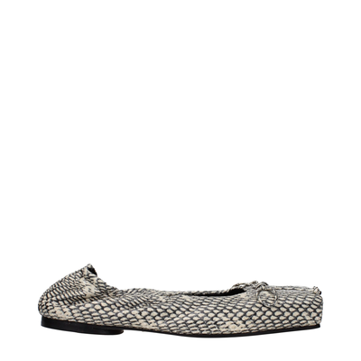 Beige leather ballet flats, Beige, medium