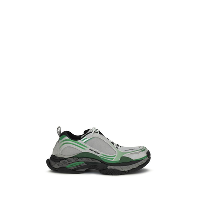 Gray polyester athletic sneakers, Grey, medium