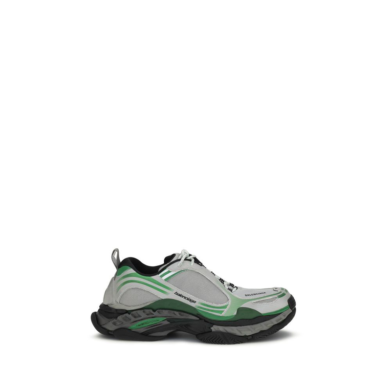 Gray polyester athletic sneakers-null