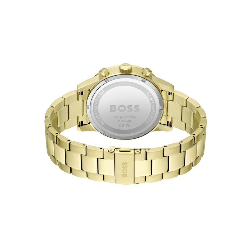 Gold stainless steel dress watch-null