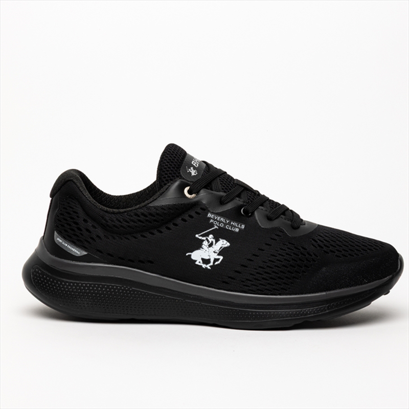 Product image: Beverly hills polo club mens monochrome lace-up knit textile trainer sneakers-null