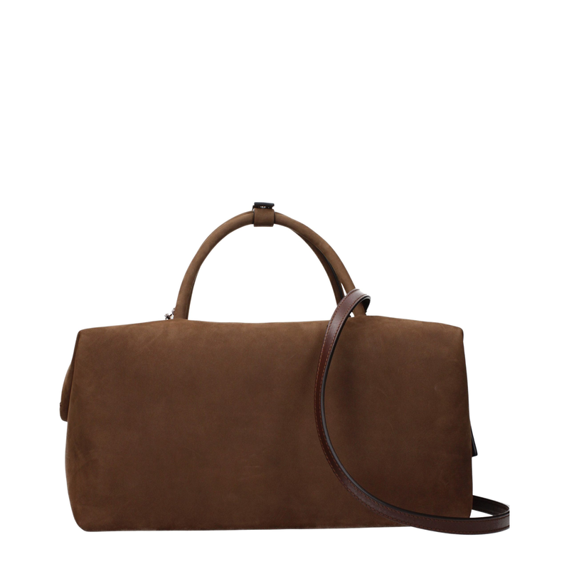 Brown leather handbag-null