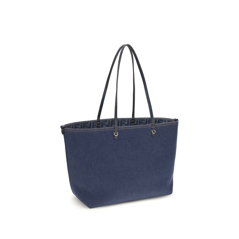 Blue cotton shoulder bag-null