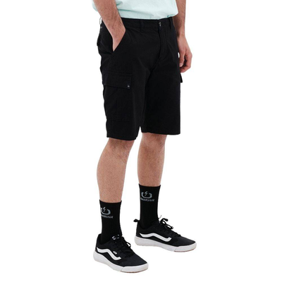 Stretch cargo mens short pants, Black, medium