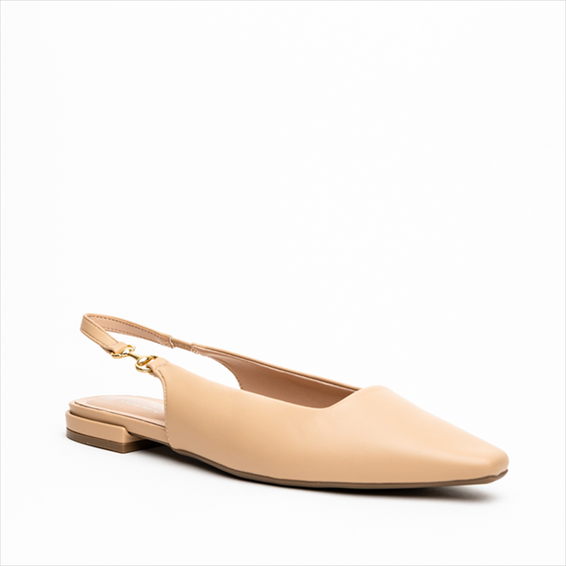 Miss belgini flat slingback pumps with gold hardware detail-null