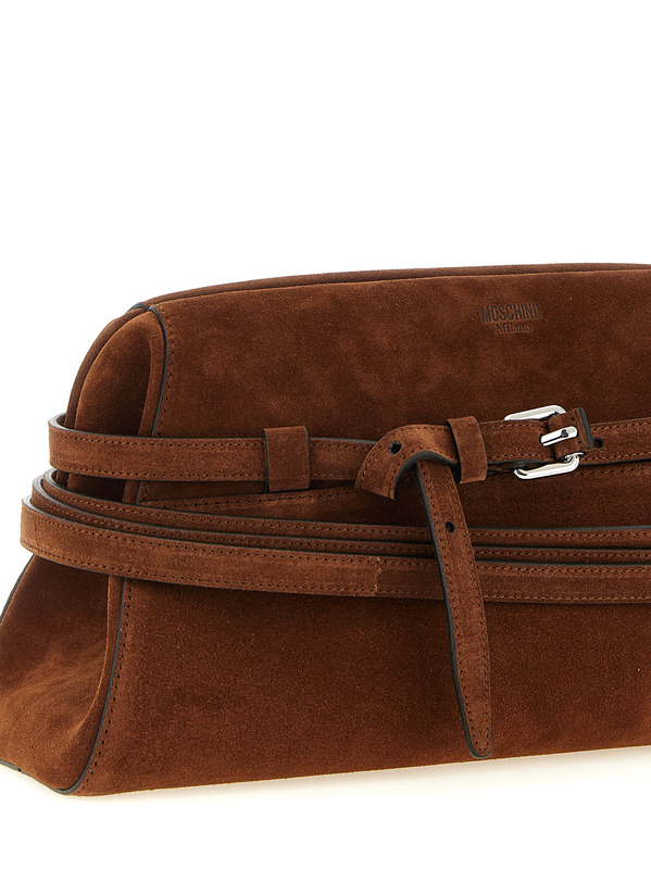 Brown calfskin clutch bag-null