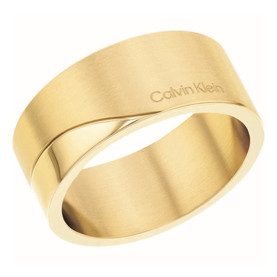 Calvin Klein polished & brushed yg ring minimal circular, , medium