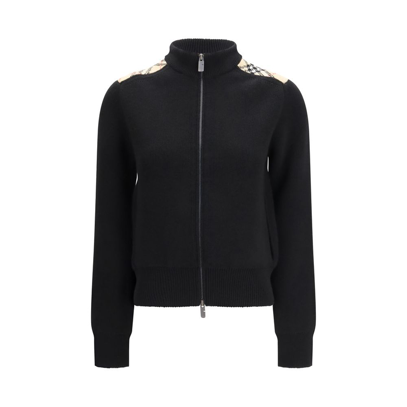 Black wool cardigan-null