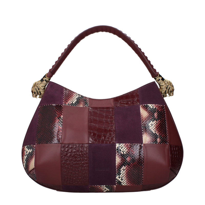 Purple leather handbag-null