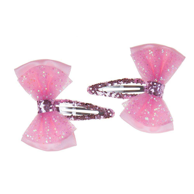 Ακ κλιπ μαλλιων ροζ φιογκακι #τκ6, , medium