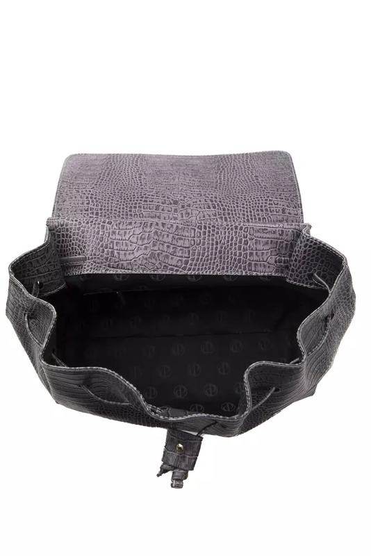 Gray leather women shoulder bag-null