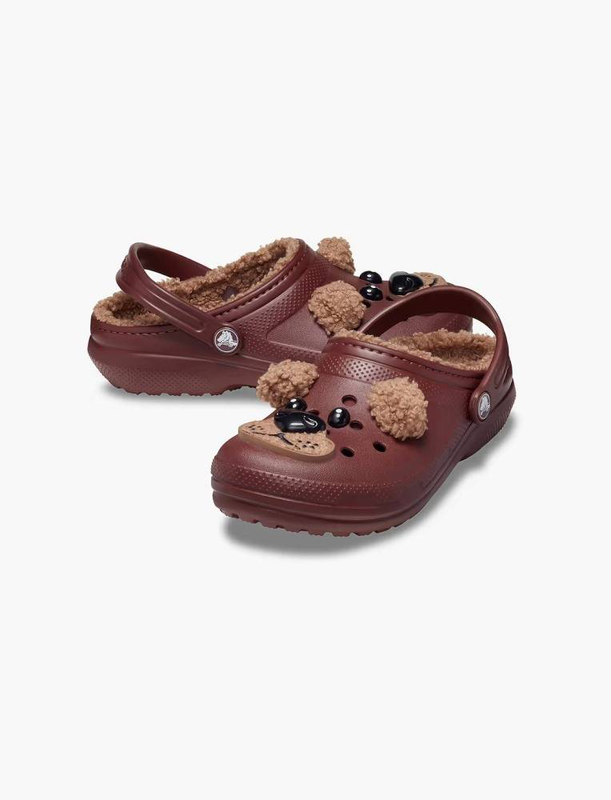 Classic lined iam brown bear kids clogs image number null