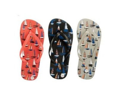 Childrens flip flops with boat - black , 28, Black, medium