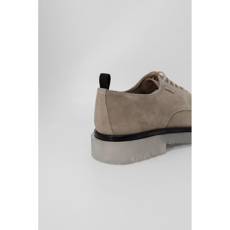 Beige polyethylene oxfords and derbies-null