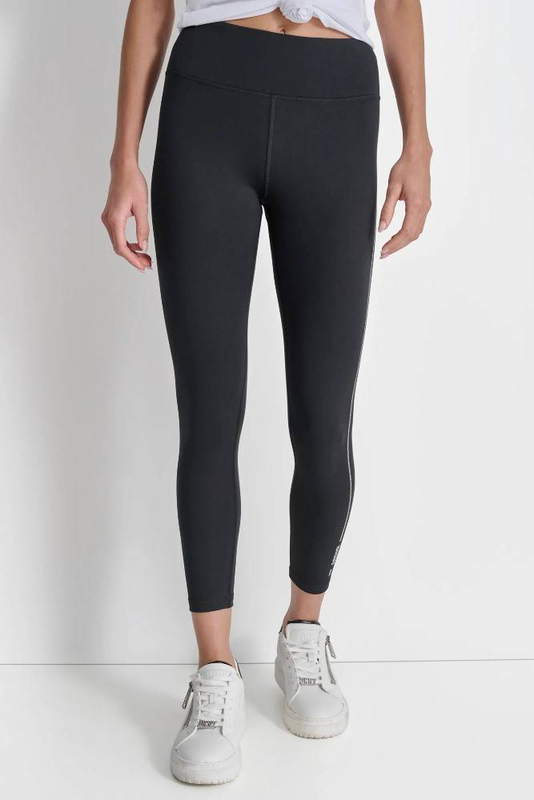 High waist 7/8 rhinestone logo tights-null