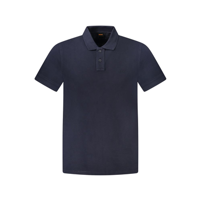 Blu cotone uomo polo, Blue, medium