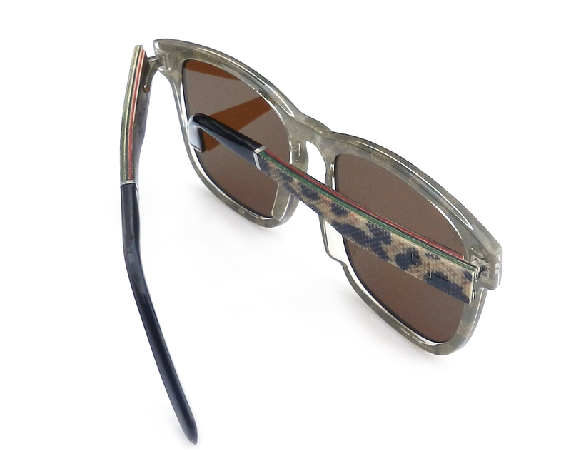 OJO sunglasses wooden handmade with shell brown frame and temples with brown lenses-null