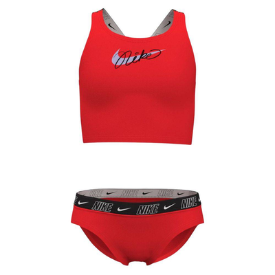 Young girl crossback midkini set, Light Crimson, medium