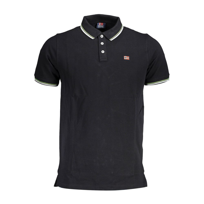 Black cotton men polo shirt-null