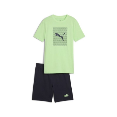 Puma junior essentials logo lab set, Green, medium