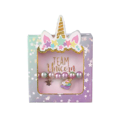 Team unicorn bracelet with colorful pearl, , medium
