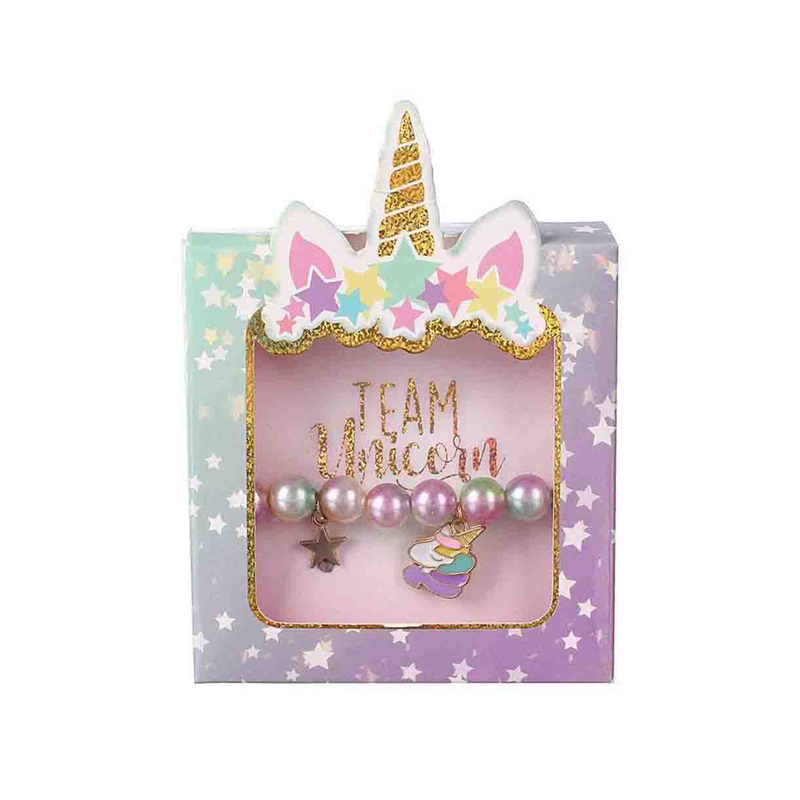 Product image: Team unicorn bracelet with colorful pearl-null