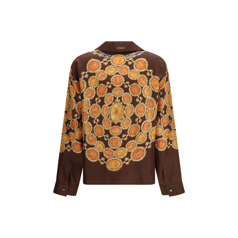 Brown fabric pattern shirt-null
