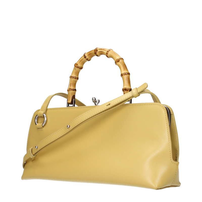 Yellow leather crossbody bag-null