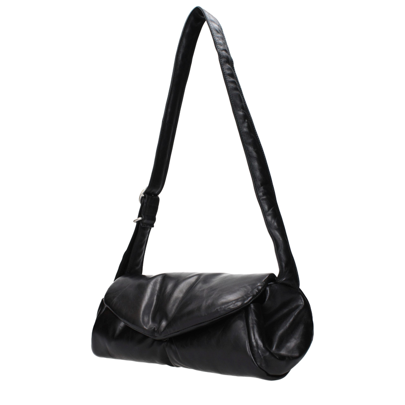 Black leather crossbody bag-null