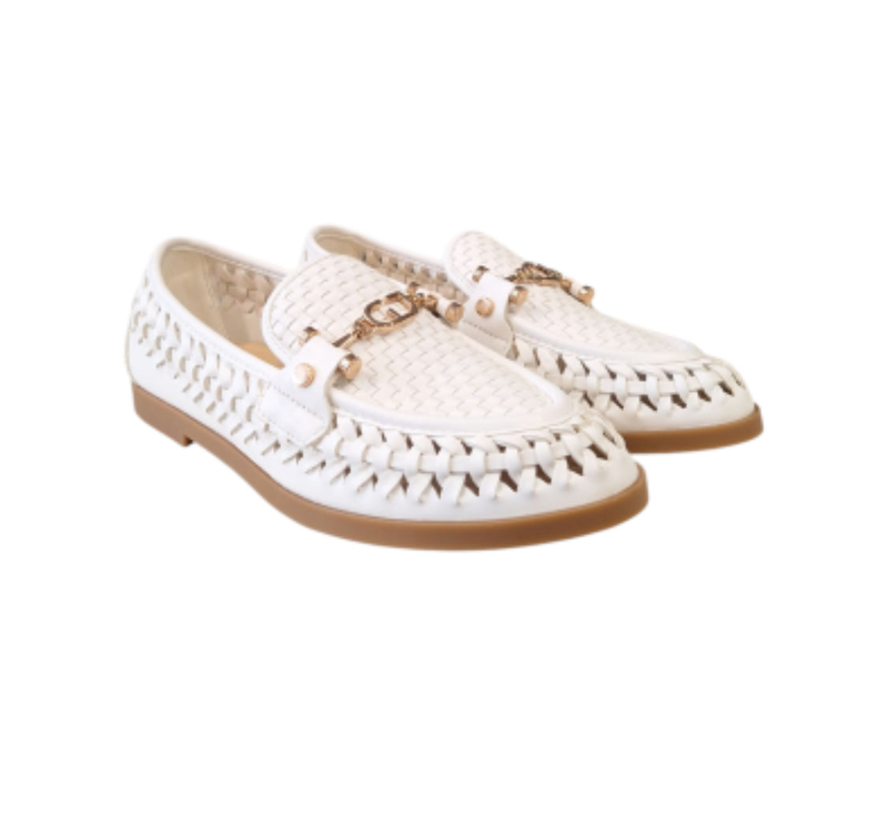Product image: Gaudi white woman’s loafers with perforation v53-64570-null