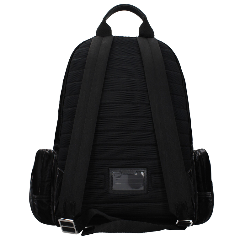 Black nylon backpack-null
