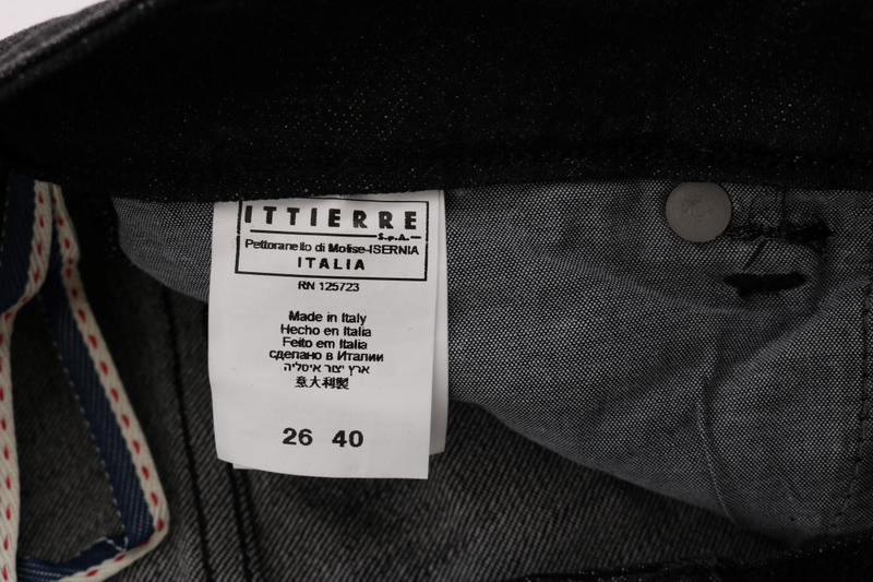 Black denim cotton bottoms slim fit jeans-null