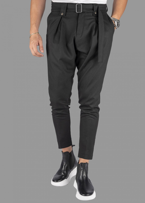 Dezign jogger pant with belt, Black, medium