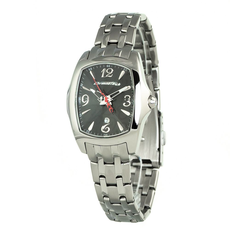 Silver stainless steel dress watch-null