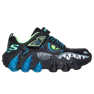 Skech-o-saurus lights 2.0 boys shoes, Black / Blue / Volt, medium