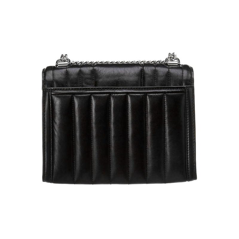 Black fur shoulder bag-null