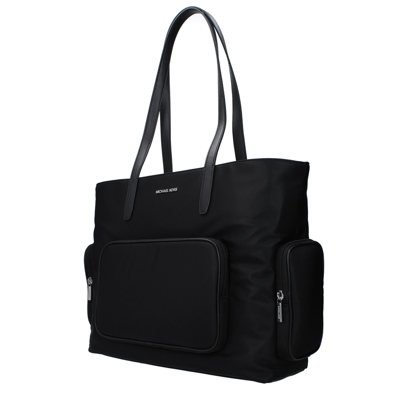 Black fabric shoulder bag-null