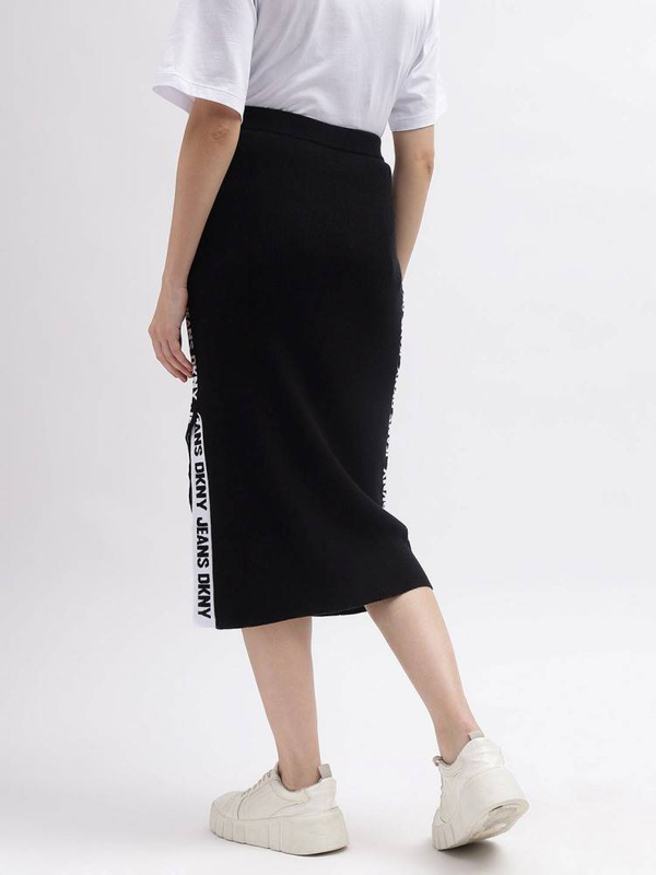 Dkny solid typographic straight skirt image number null