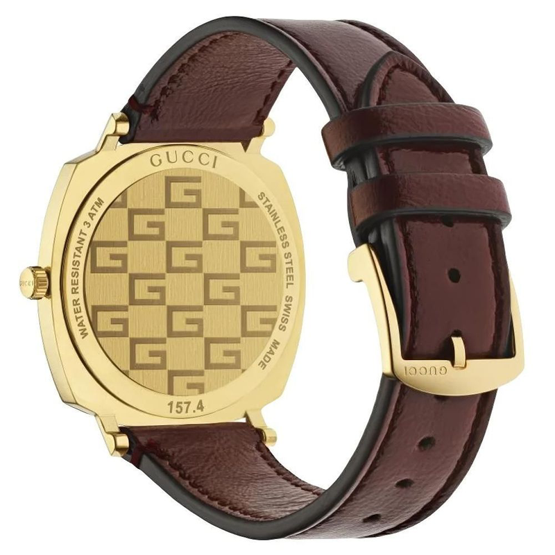 Multicolor leather dress watch-null