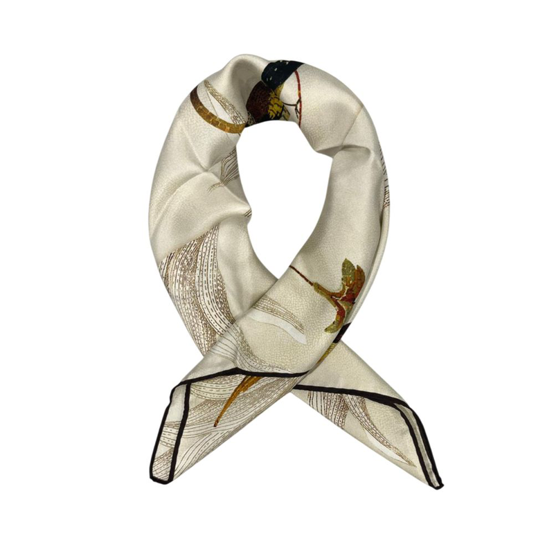 Beige silk women scarf-null