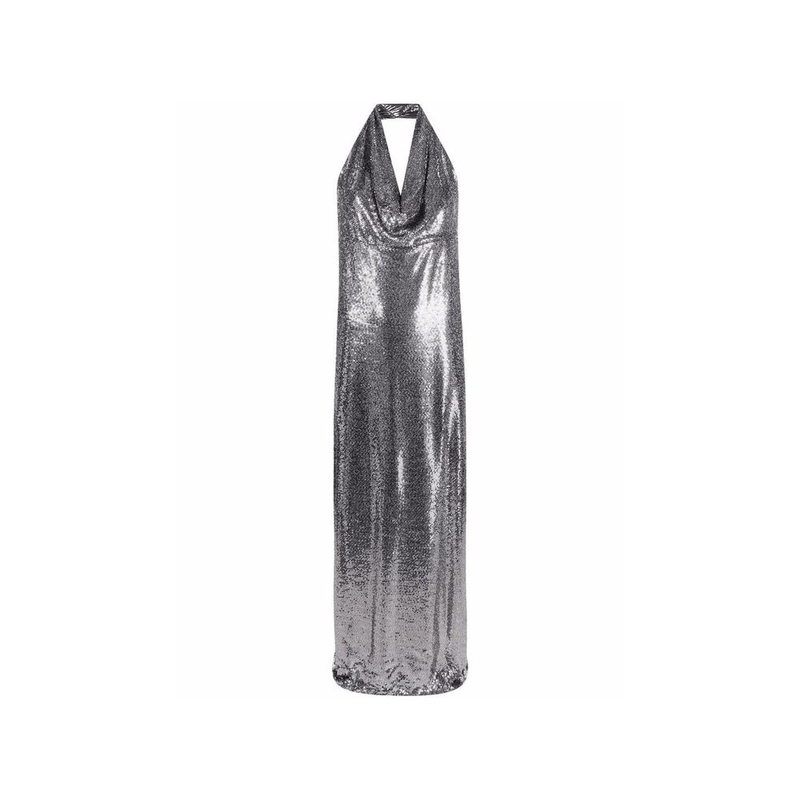 Silver elastane cocktail dress-null