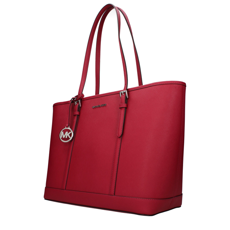 Red leather shoulder bag-null