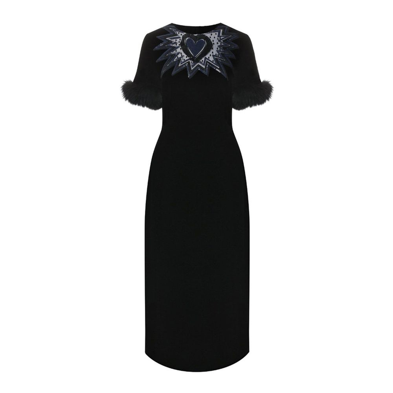 Black viscose cocktail dress-null