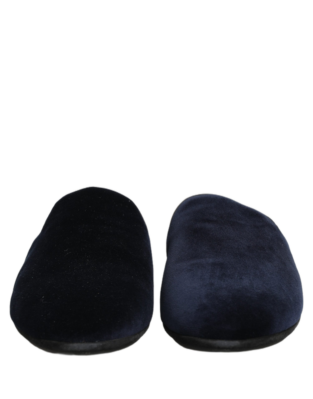 Dark blue suede slides flat slipper men shoes-null