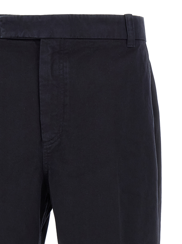Blue cotton casual pants-null