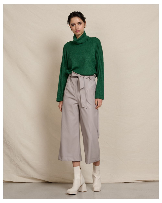 Eco leather trouser cropped image number null
